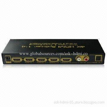High-end 4K 1x4 HDMI Splitter with Audio/Video EDID Control, Digital to Analog